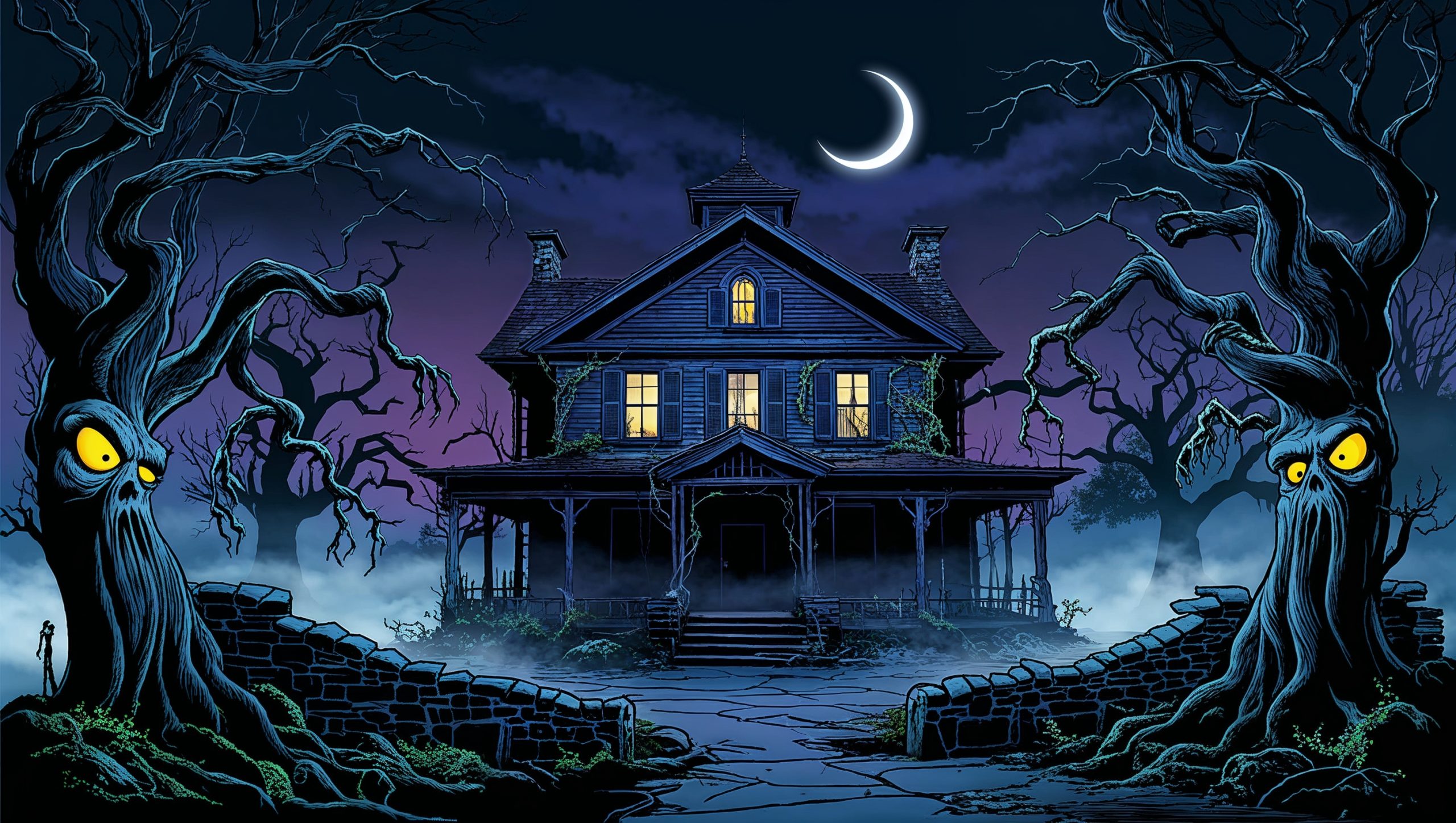 Atmospheric haunted house at night — San Diego ghost tour reviews